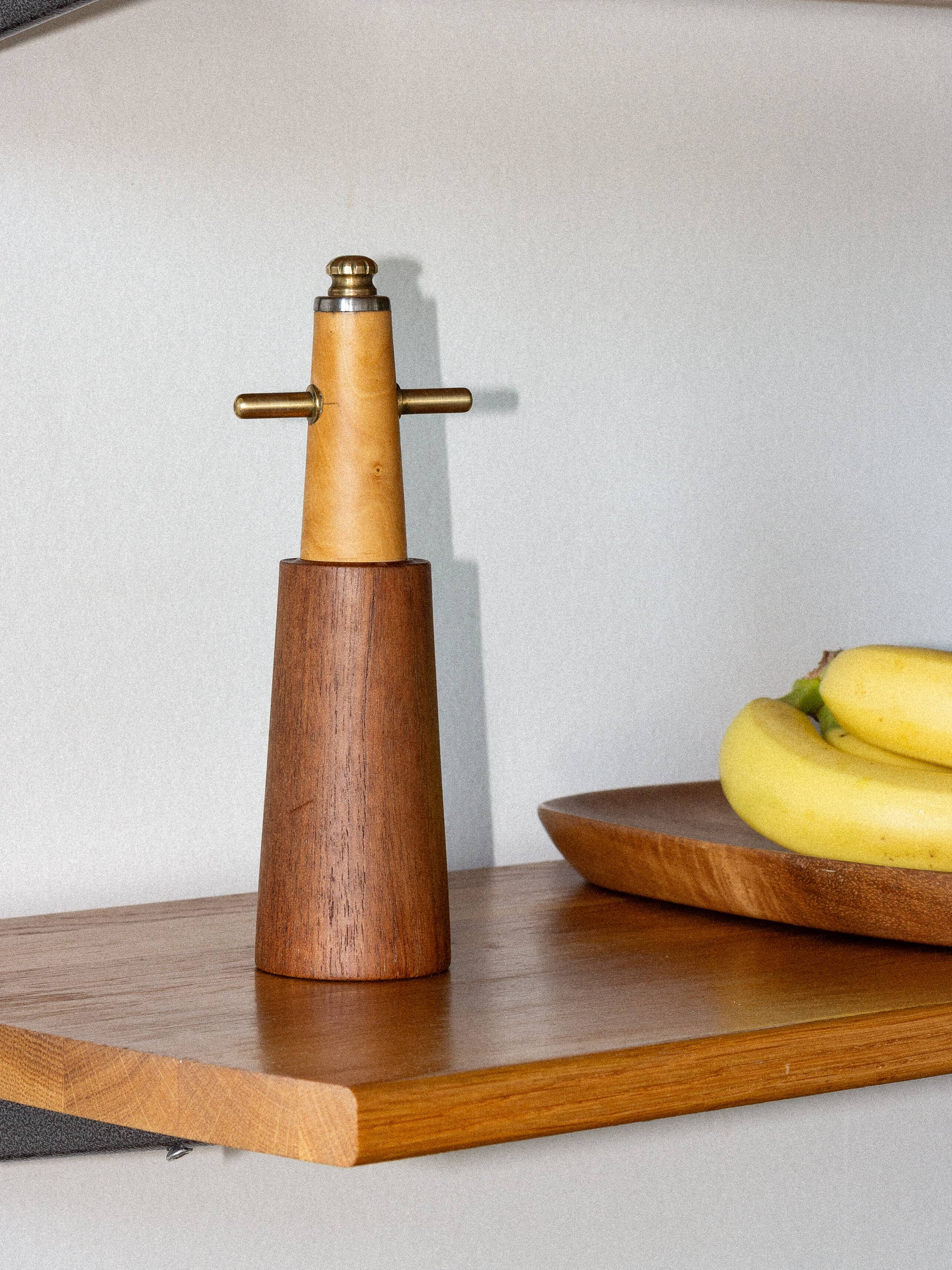 Pepper mill in the shape of a lighthouse or stylized Viking, Denmark, 1960s