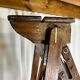 Large wooden painter's step ladder, patinated, 20th century