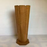 Large octagonal wooden vase