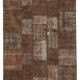 Handwoven anatolian contemporary 204 cm x 302 cm brown patchwork rug