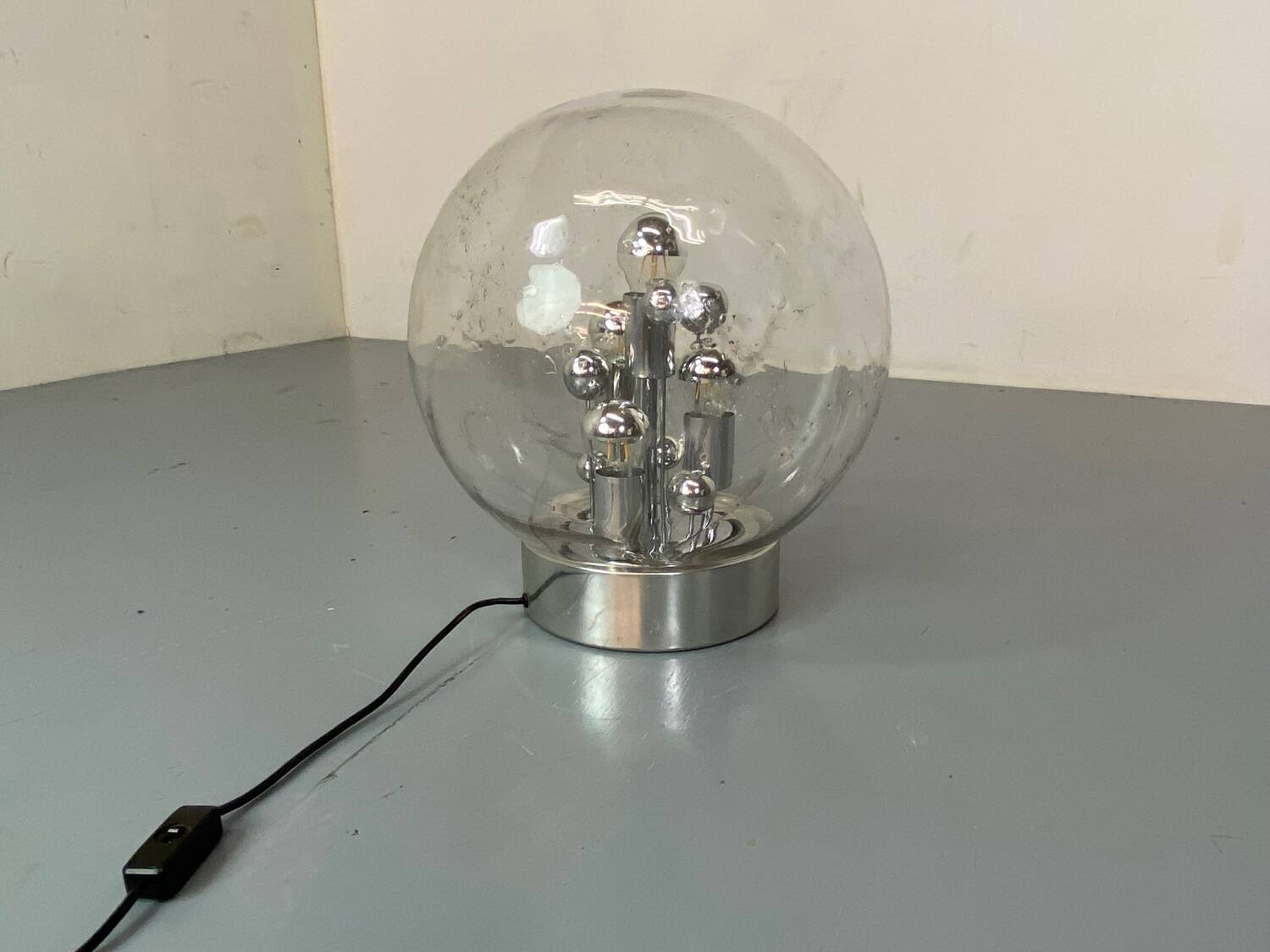 Vintage space age sputnik globe table floor lamp from doria leuchten, 1970s