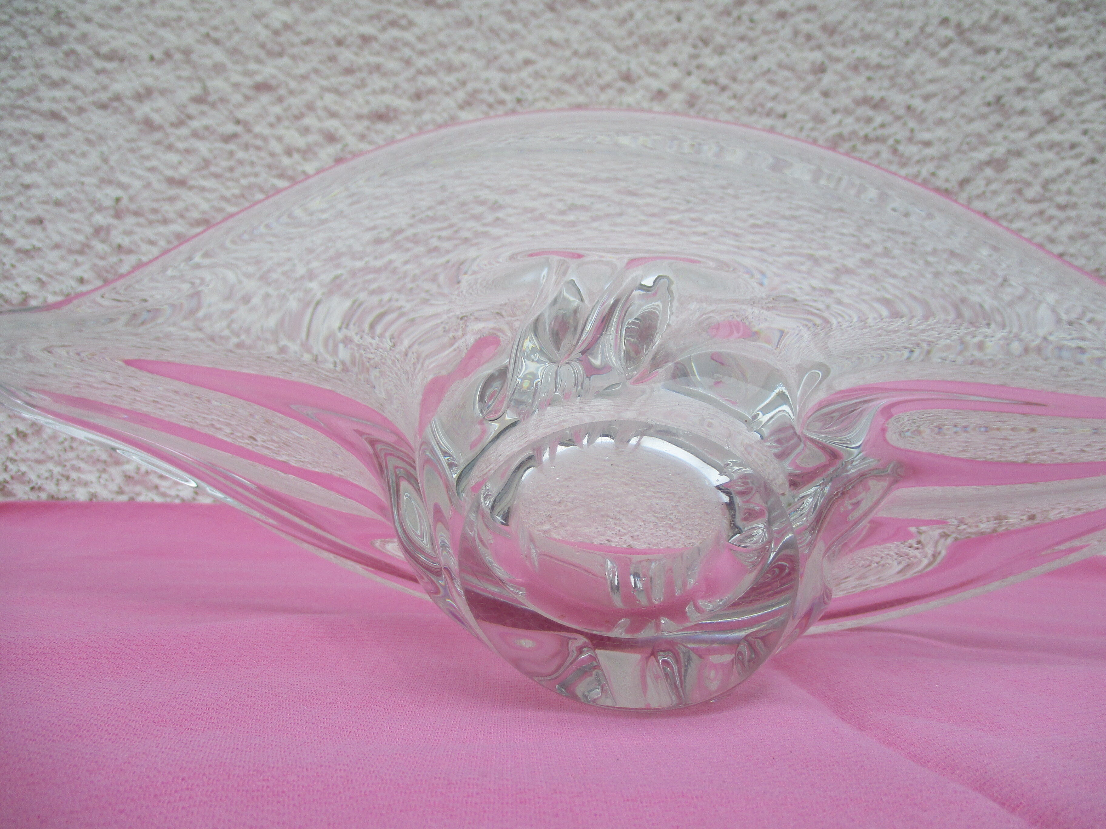 Coupe à fruit en verre moulé centre de table années 1950/60's | Selency