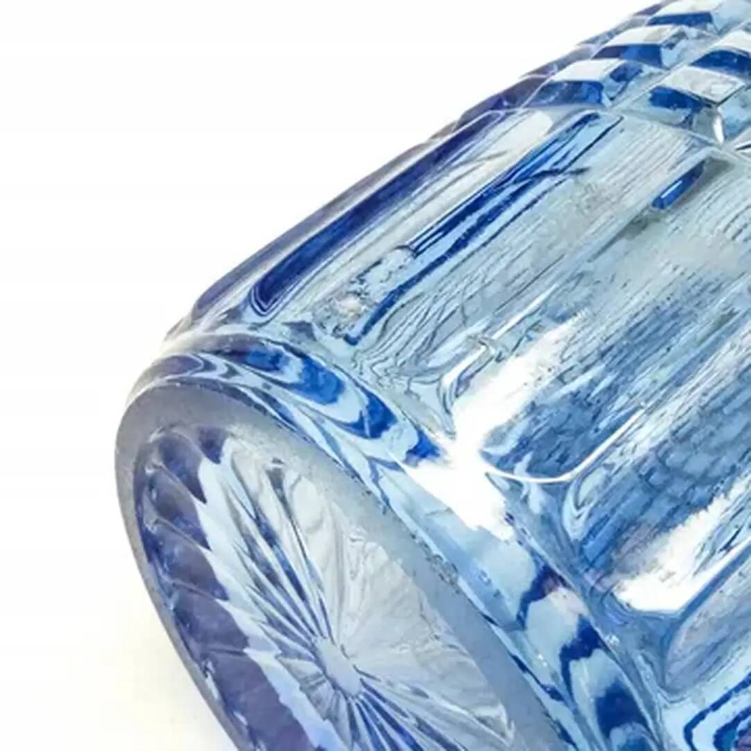 Mid-century modern vase, turquoise glass, HSG Ząbkowice, Poland, 1970s
