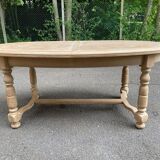 Renovated Round Oval Extendable Farmhouse Dining Table in Raw Wood 260cm