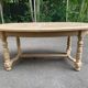 Table à manger de ferme ronde ovale extensible rénovée en bois brut 260cm
