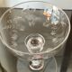 Lot of 9 champagne glasses in cut crystal engraved 1930
