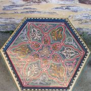 Hand-painted Moroccan octagonal coffee table