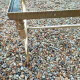 Table basse ancien avec plateau marbre vintage