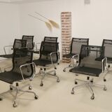 Set of 8 Charles and Ray Eames armchairs by Vitra model EA 117