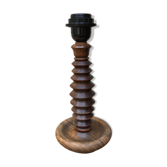 Vintage wooden lamp foot zig zag