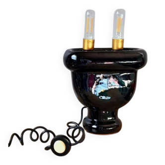 Lampe prise de courant en céramique 1980