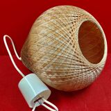 Vintage Scandinavian pear-shaped pendant light in synthetic wire.