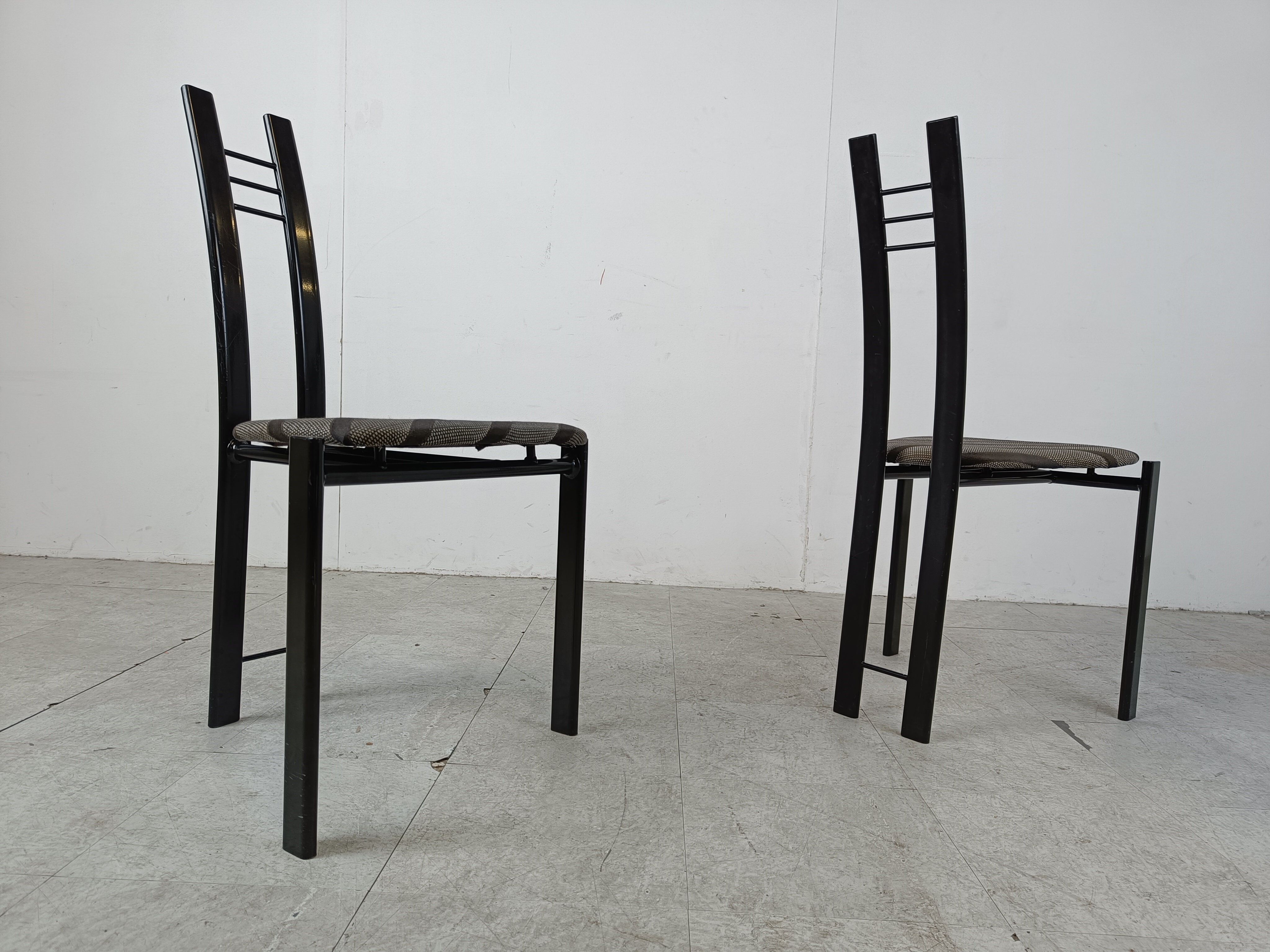 Postmodern dining chairs, 1980s set of 4