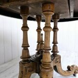 Napoleon III era pedestal table in burr walnut