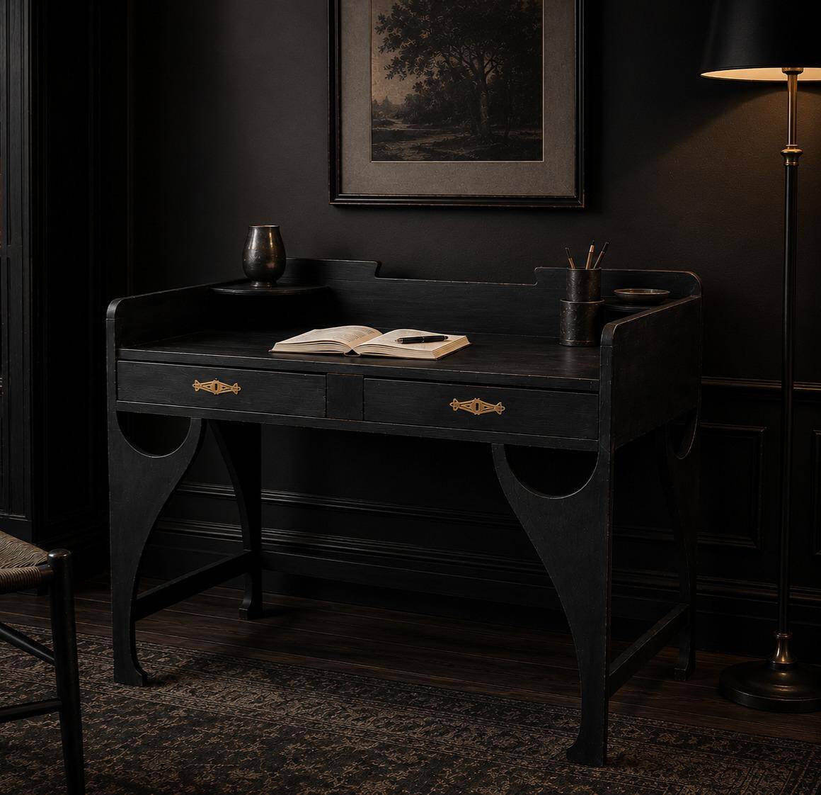 Sculptural desk by Jugend de N. Boman OY Finland, royal supplier to Sweden in 1927.