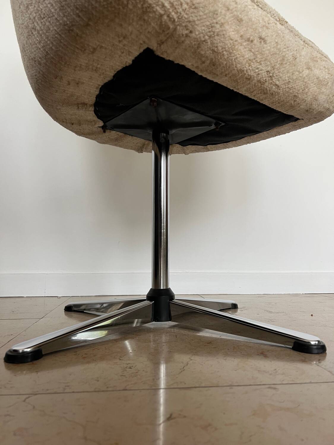 Egg chair beige mid-century