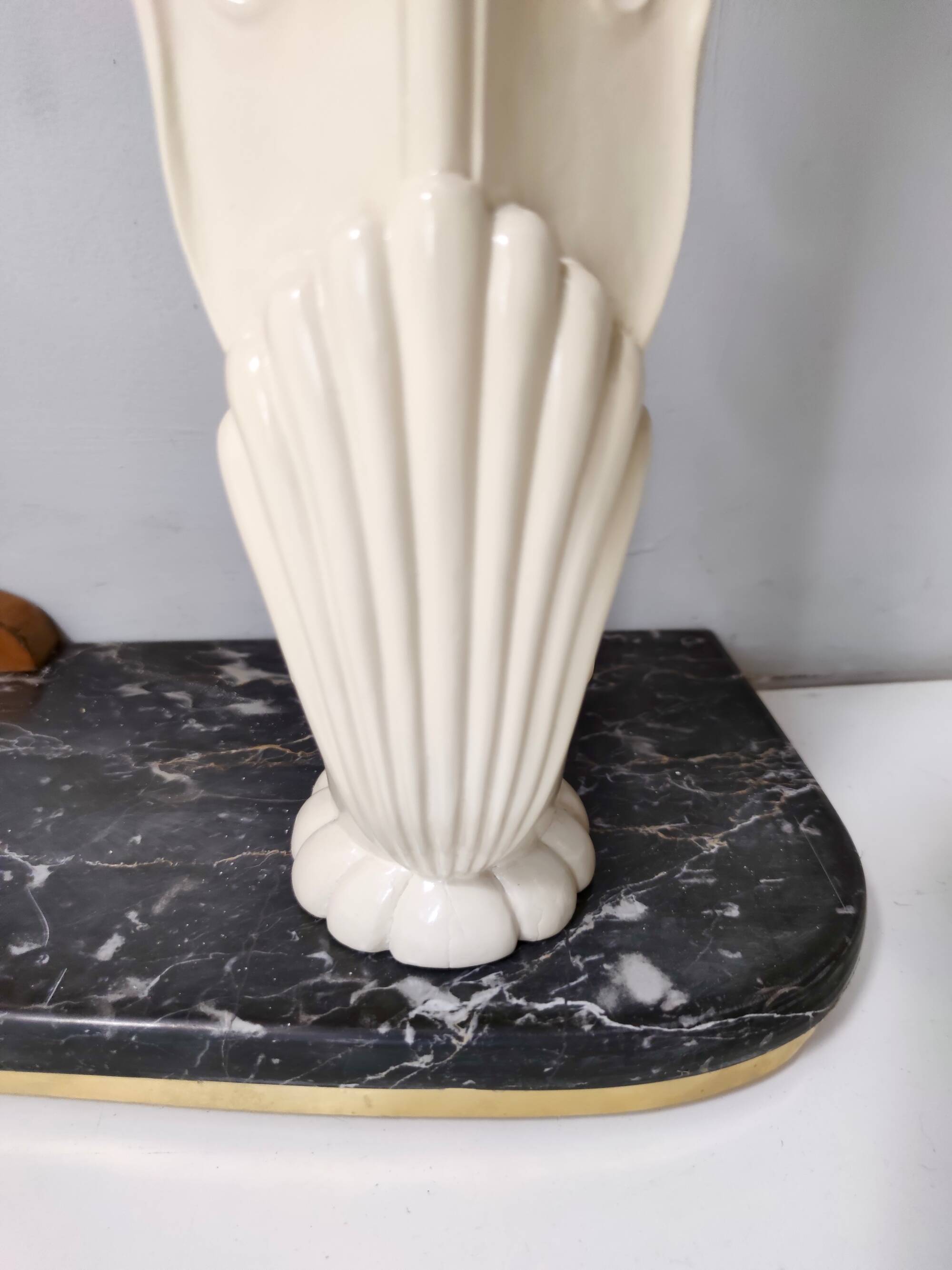 Wooden Console Table with a Mirrored Top Osvaldo Borsani style , Italy