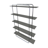 Tubular bookcase & vintage smoked glass 1970