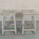 Paire de tabouret de peintre blanc vintage bois