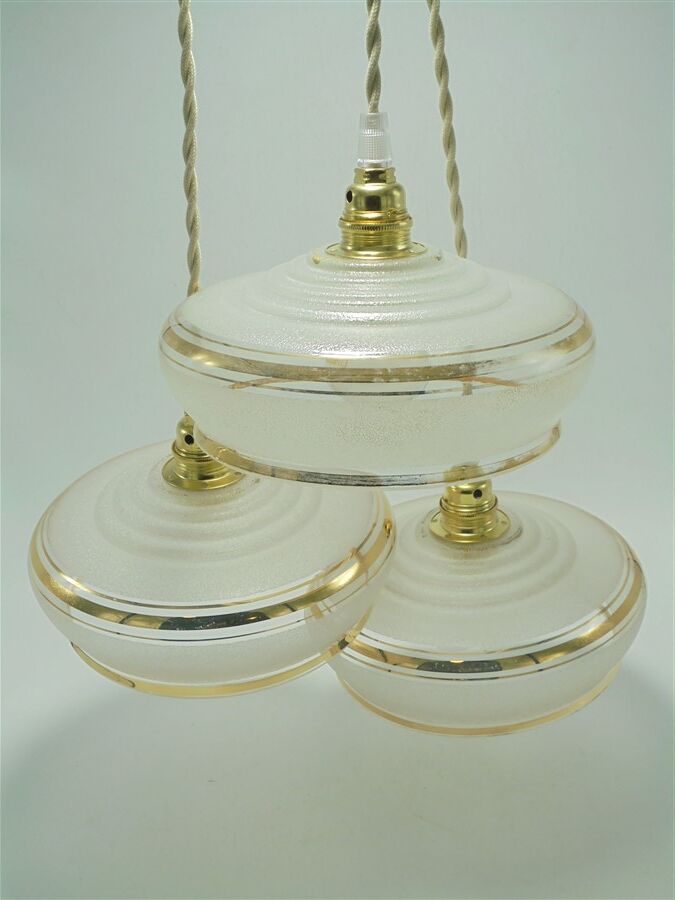 Set de 3 suspensions art déco