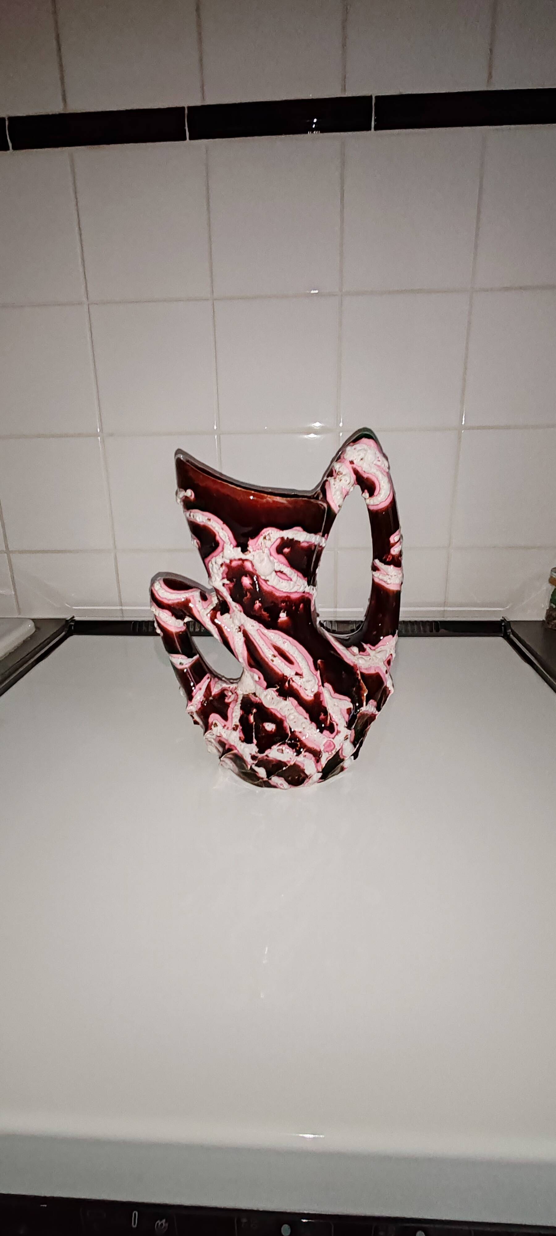 Ancient vase VALLAURIS sea foam fat lava