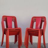 Series of 12 Tolix bistro chairs by Xavier Pauchard model T4 - 1950s