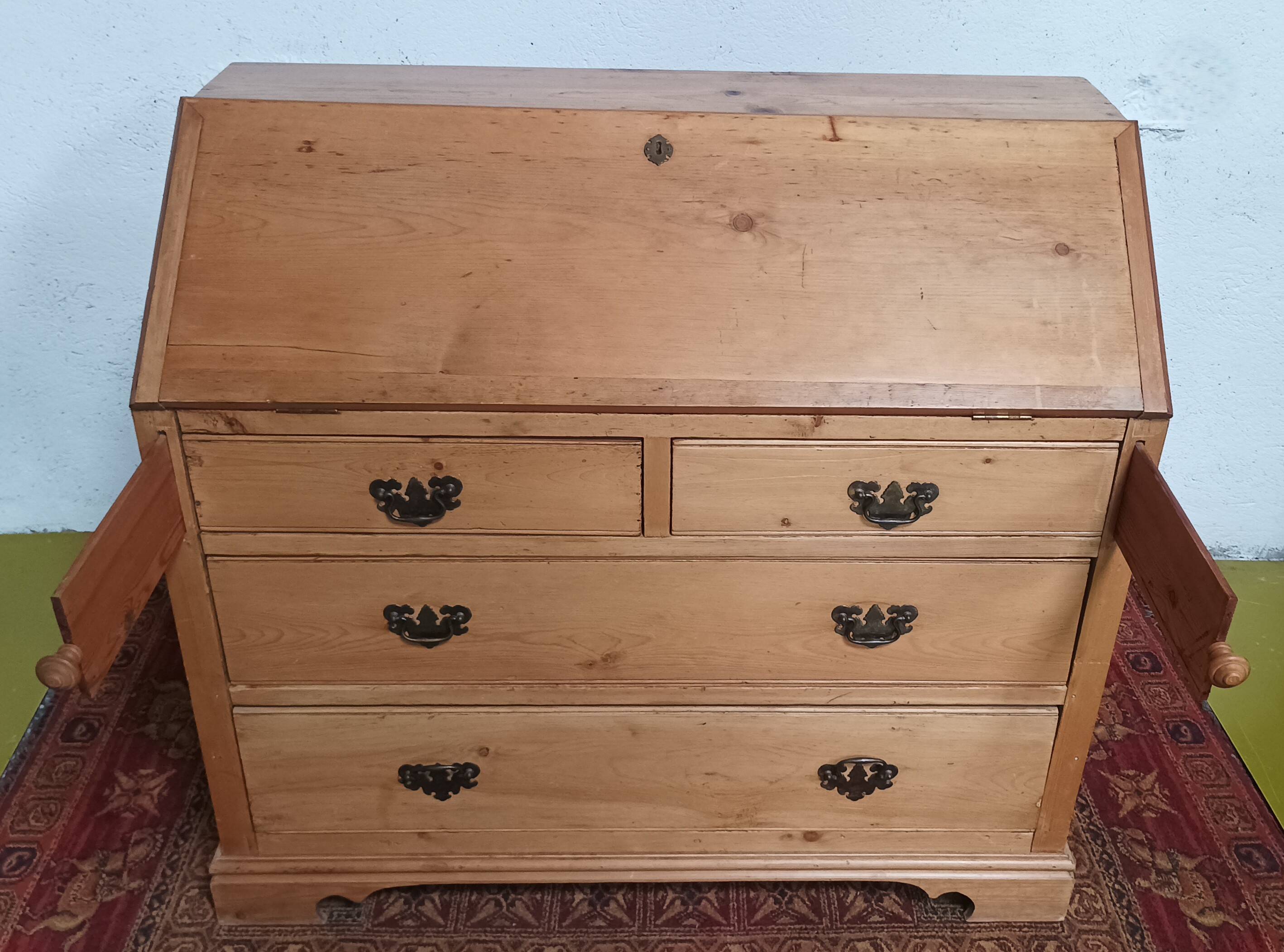 Slope desk, 19th century pine scriban