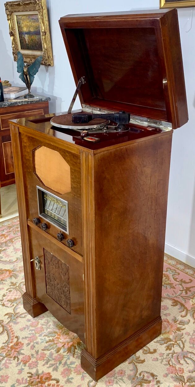 Radio Furniture and Record Player Art Deco era