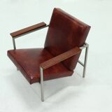 Adjustable armchair in Dutch design leather 1960