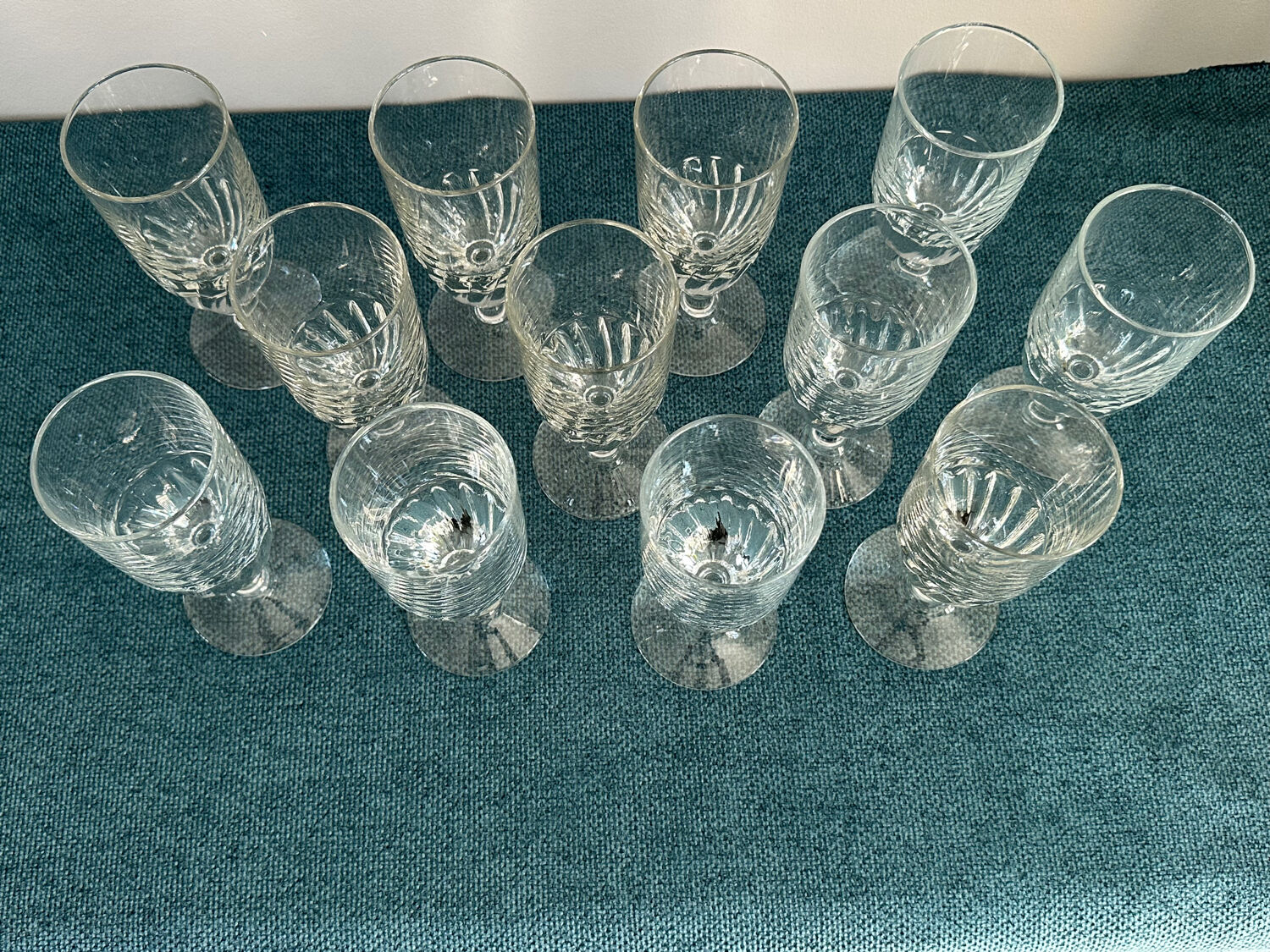 Set of 12 large Baccarat crystal glasses