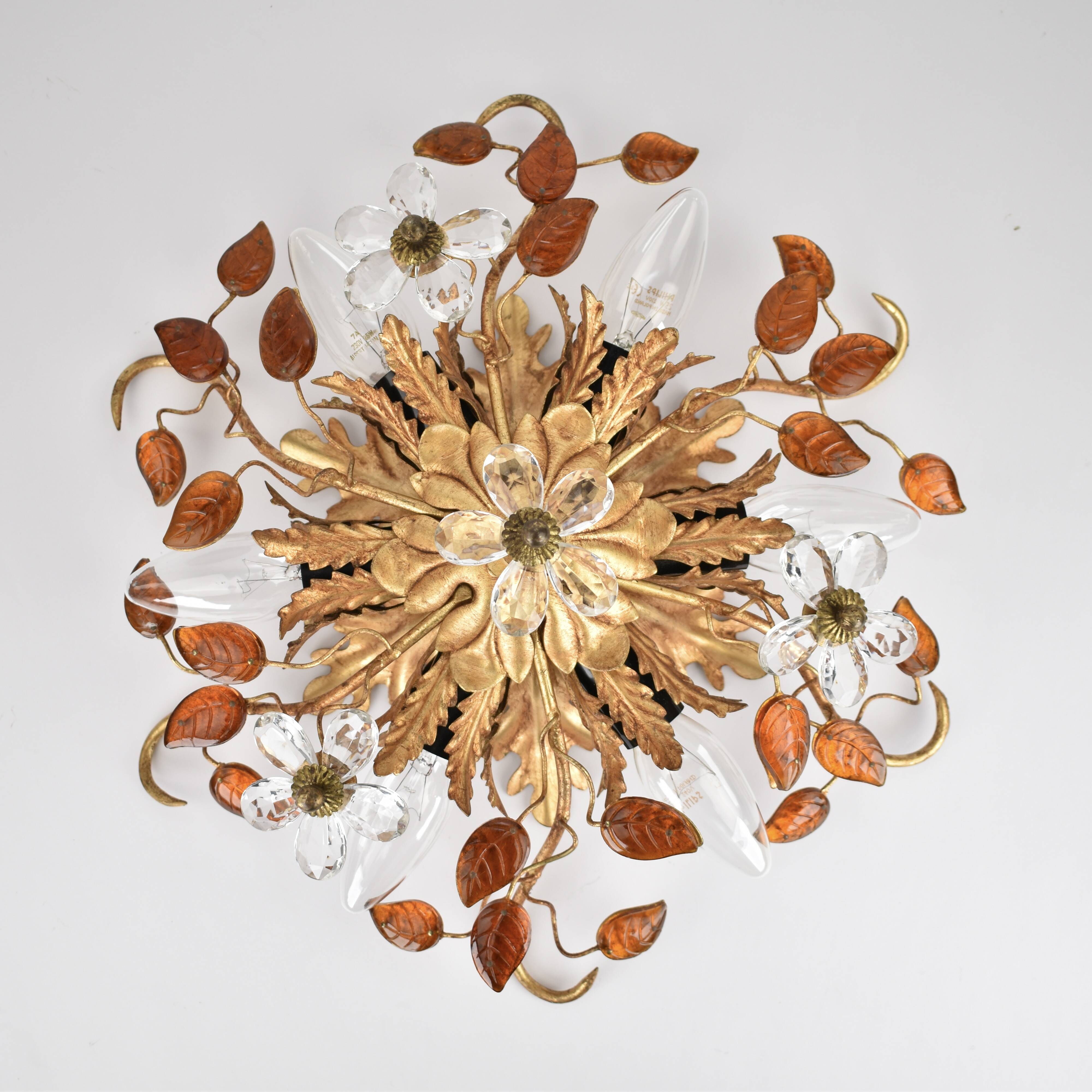 Mid-century Italian flush mount by Banci Firenze