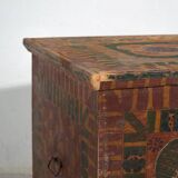 Grande malle ancienne peinte à la main (c.1900) #50
