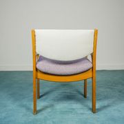 Set 2 armchairs wood fabric anti stain wisteria design 70