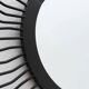 Black metal sunburst wall mirror, round 63x63 cm, vintage 1990s, made in Italy