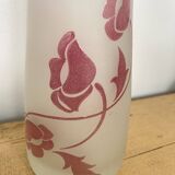 blown glass vase with art nouveau flower decoration