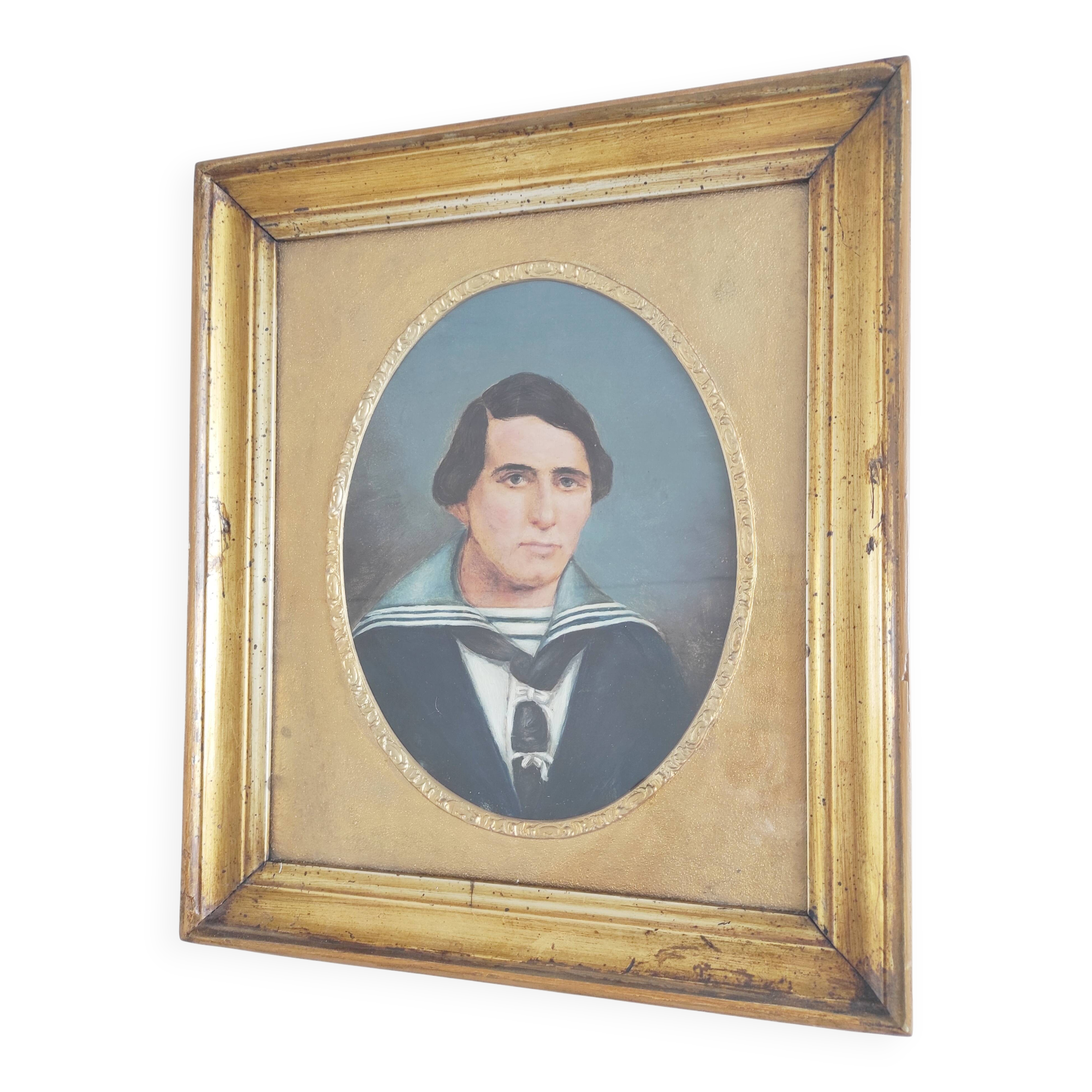 Portrait of a Sailor, 19th century, oil on cardboard