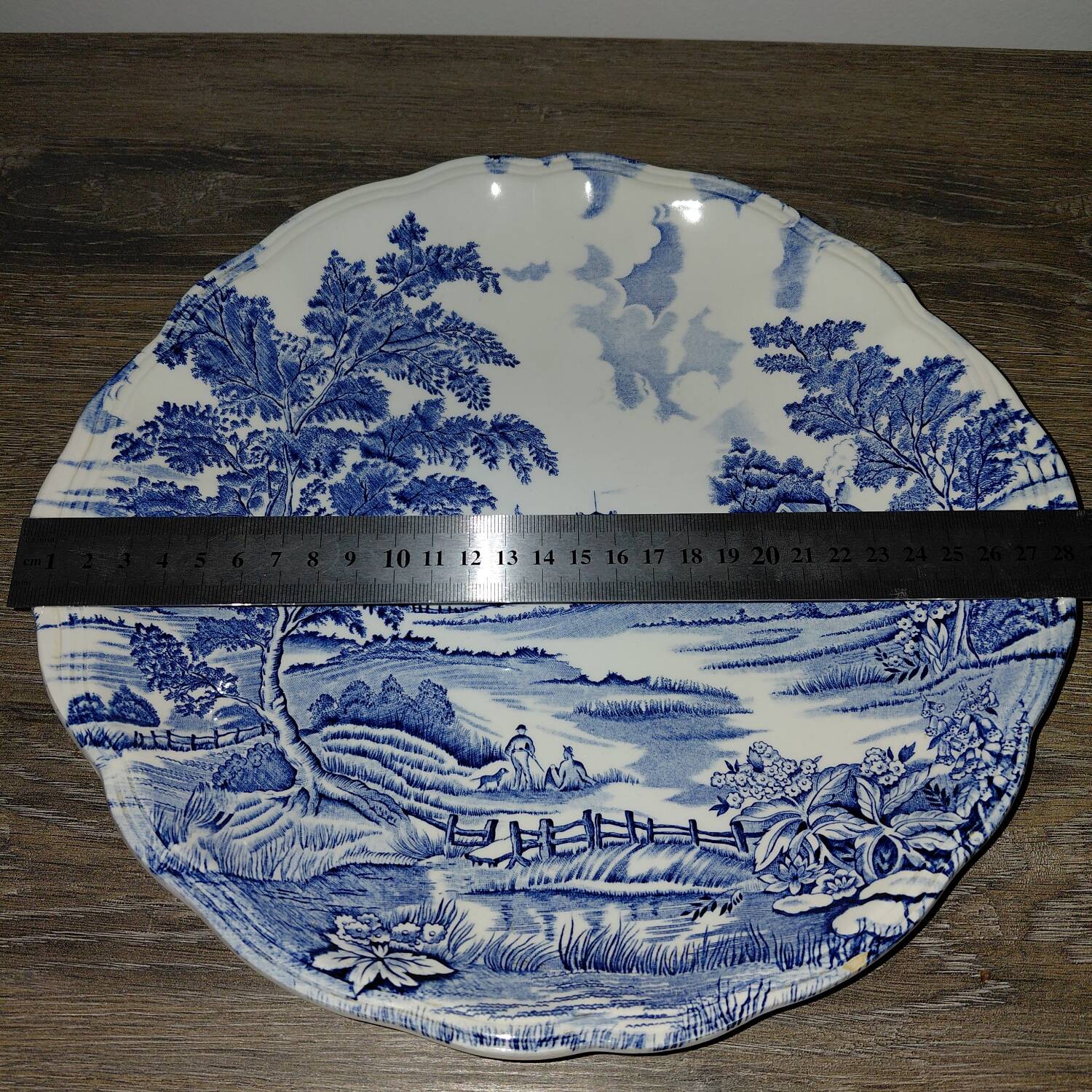 Lunéville porcelain - blue landscape plate
