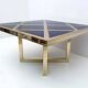 Romeo Rega Mid-century Modern Italian Black Glass, Brass and Chrome Dining