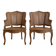 Pair of Louis XV armchairs in wood and caning