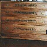 1900 cherry chest of drawers with red marble