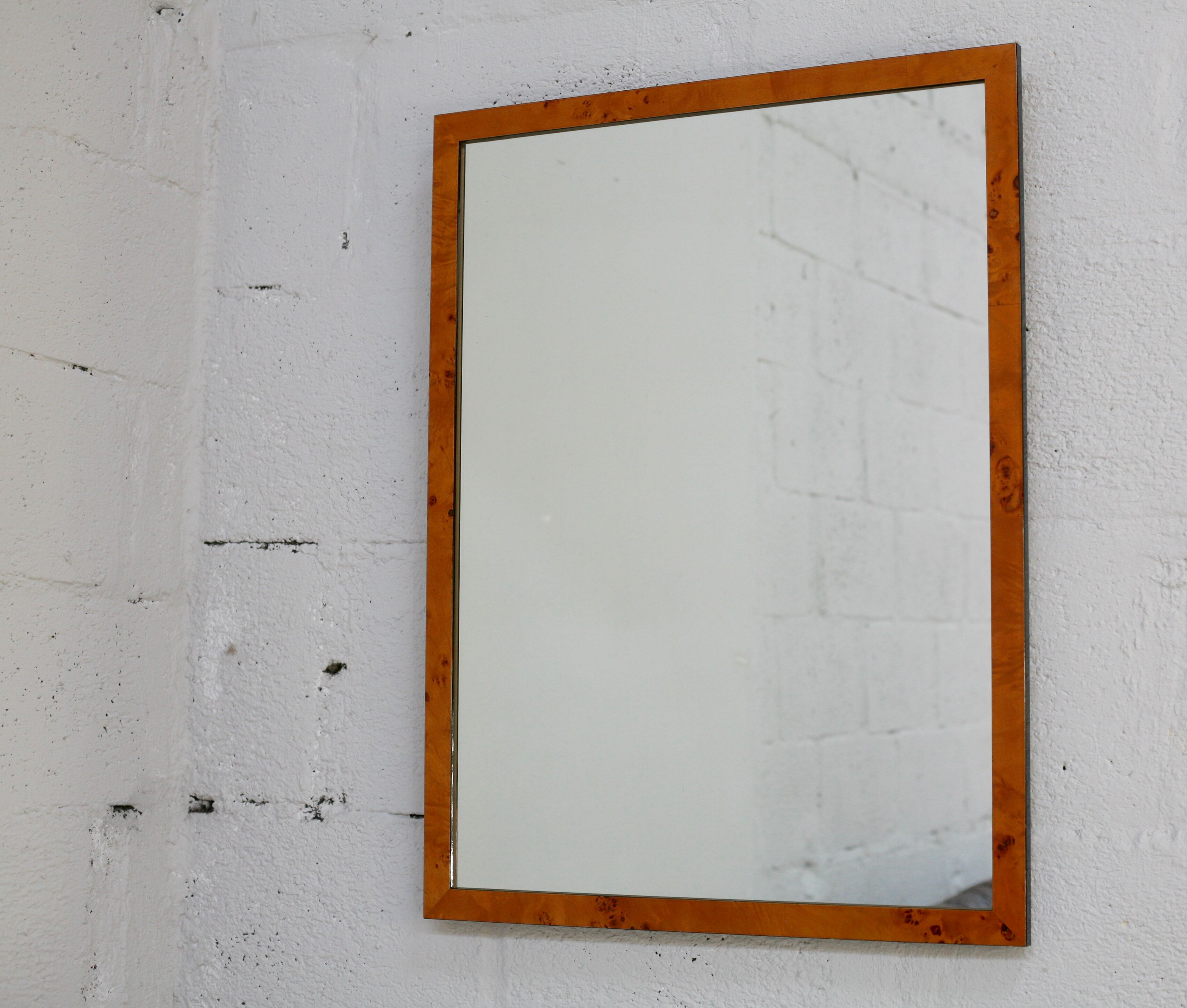 Mirror in wooden "magnifying glass". france, circa 1970