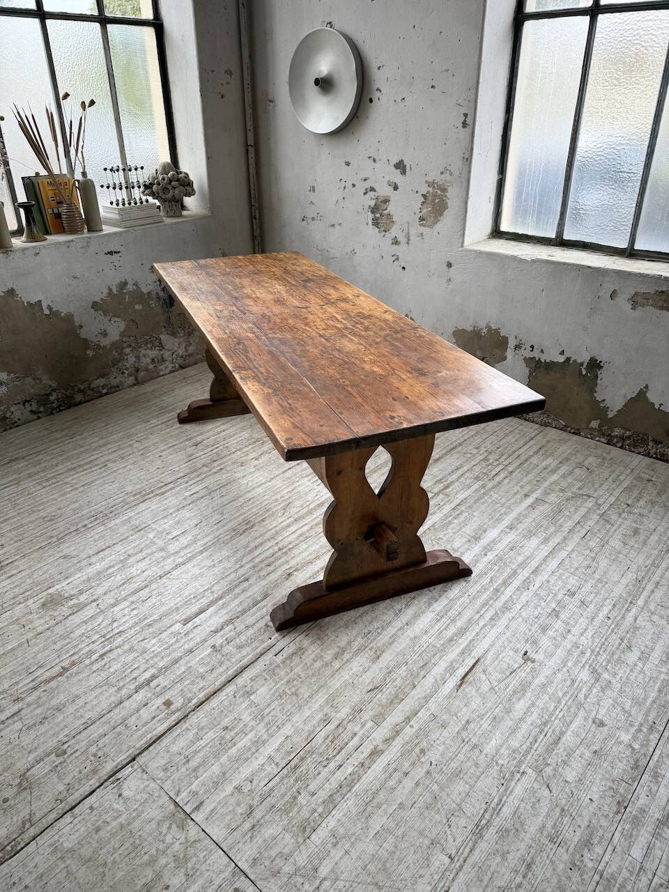 Monastery-style farmhouse table, pine, 210cm