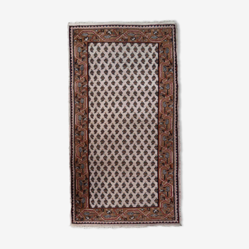 Vintage Indian carpet Seraband handmade 73cm x 143cm 1970s