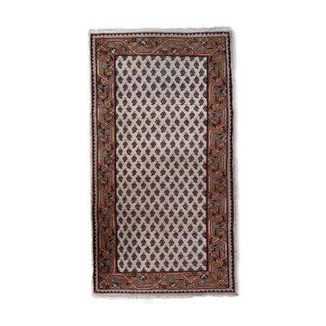 Vintage Indian carpet Seraband handmade 73cm x 143cm 1970s