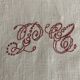 Ancient damask tablecloth with monogram