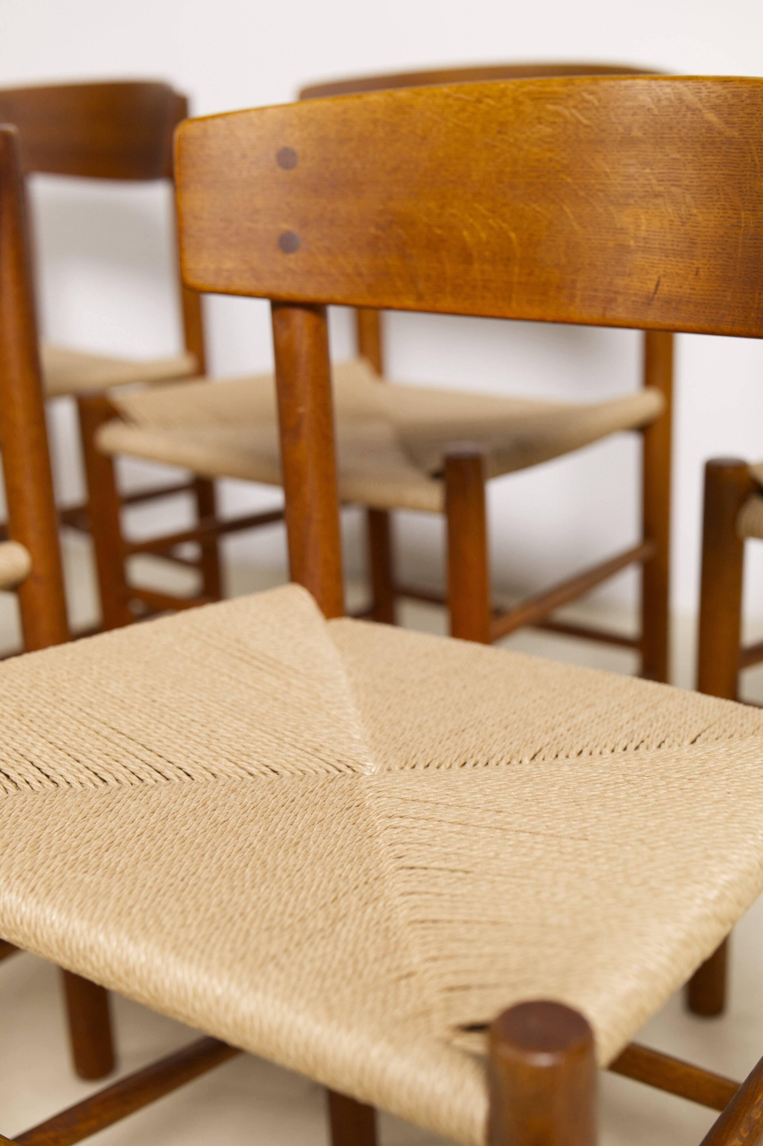 Set of 6 Oak dining chairs 'j39' by Borge Mogensen, 1960s