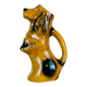 Pichet / carafe en barbotine chien marron clair