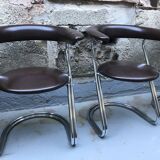 Set of 4 vintage cantilever chairs