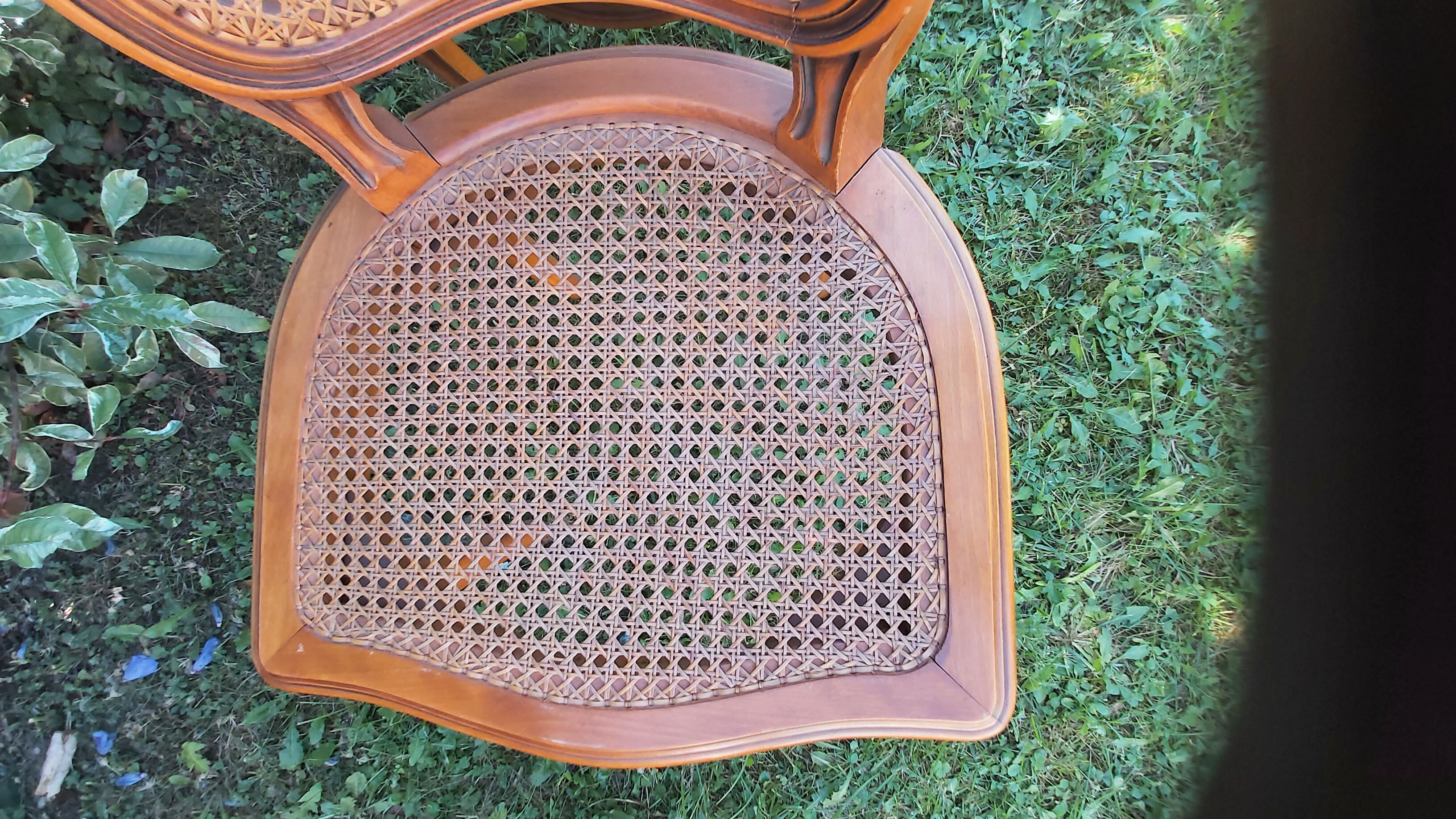 Set of three regency cane chairs