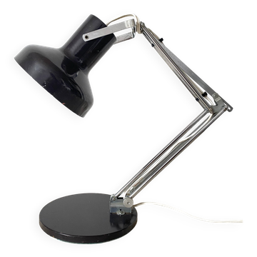 Adjustable metal and chrome desk lamp, 1960s-70s
